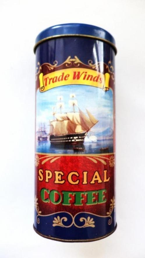 Trade Winds Special Coffee blik met zeilschepen (7637), Verzamelen, Blikken, Zo goed als nieuw, Koffie, Overige merken, Ophalen