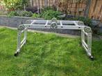Vouwladder 4x2 stevig aluminium, met loopplaten, Doe-het-zelf en Verbouw, Ladders en Trappen, Ophalen, Gebruikt, Ladder, Opvouwbaar of Inschuifbaar