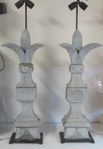 antieke zinken pinakels omgevormd tot lamp Villier-Levy, Ophalen