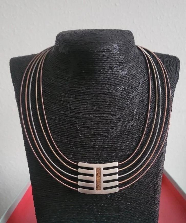 Pierre Lang Choker Ketting - Nieuwstaat!, Sieraden, Tassen en Uiterlijk, Kettingen, Nieuw, Overige materialen, Zilver, Met hanger