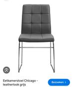 Eetkamerstoel Leenbakker donkergrijs leatherlook nieuw, Huis en Inrichting, Ophalen, Kunststof, Zo goed als nieuw, Eén
