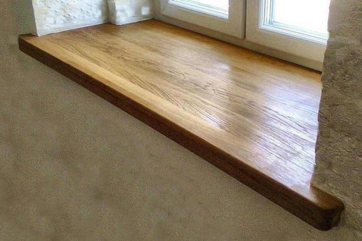 Vensterbank van bamboe, eikenhout, notenhout of sloophout., Doe-het-zelf en Verbouw, Plinten en Afwerking, Nieuw, Vensterbanken