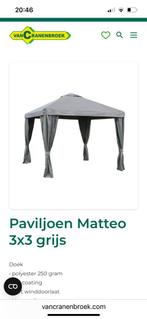 Paviljoen  Matteo grijs Nieuw in doos, Tuin en Terras, Partytenten, Opvouwbaar, Minder dan 4 meter, Nieuw, Paviljoen