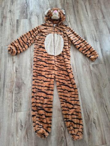 Mooi bruin gestreept tijgerpak, onesie tijger carnaval, M/L. beschikbaar voor biedingen