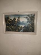 Schilderij: Landschap met huisje, Antiek en Kunst, Ophalen of Verzenden