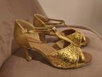 Gouden dansschoenen Salsa Latin - Maat 39.5, Ophalen of Verzenden, Zo goed als nieuw, Overige kleuren, Dansschoenen
