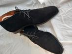 Van Lier halfhoge veterschoen, zwart suede,  maat 41, Ophalen of Verzenden, Gedragen, Zwart