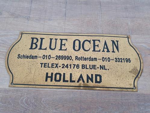 Prachtig Antiek koperen reclamebord Blue Ocean Rotterdam €35, Antiek en Kunst, Antiek | Koper en Brons, Koper, Ophalen of Verzenden