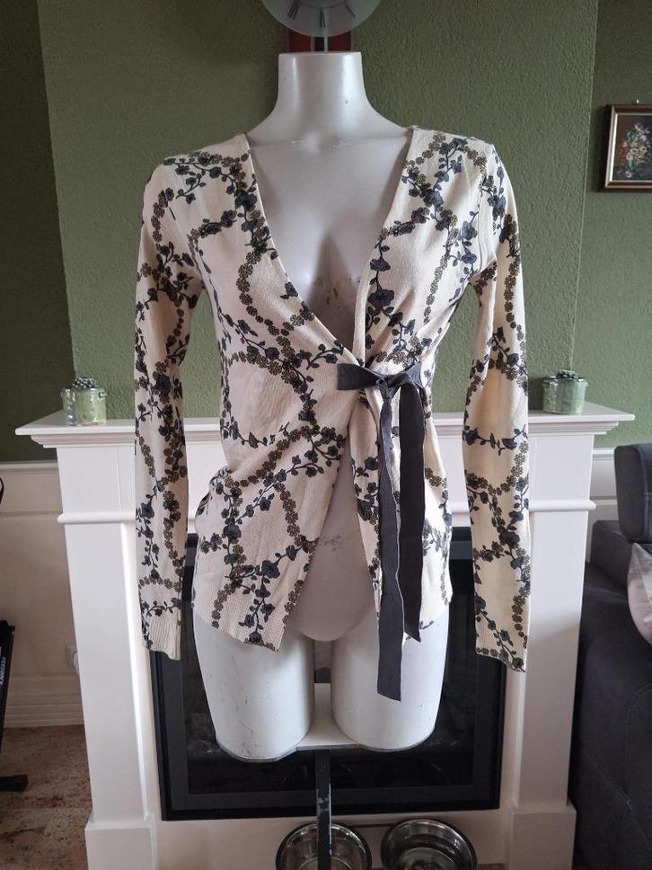 Twin Set Simona Barbieri wikkel vest crème s 36 gratis, Kleding | Dames, Truien en Vesten, Zo goed als nieuw, Maat 36 (S), Grijs