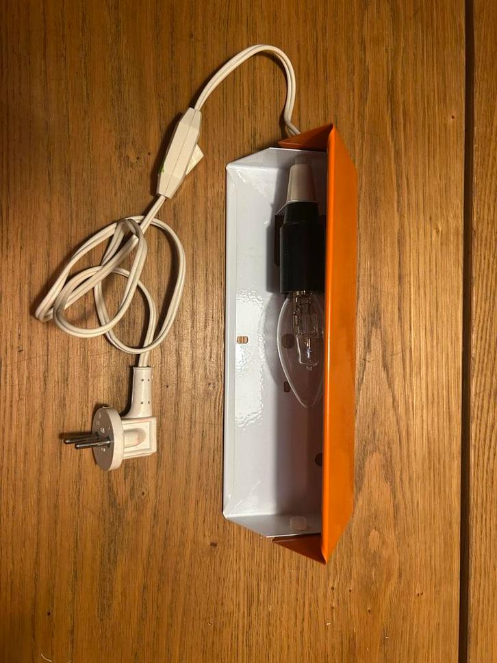 Vintage Oranje Wandlamp, Huis en Inrichting, Lampen | Wandlampen, Gebruikt, Metaal, Ophalen of Verzenden