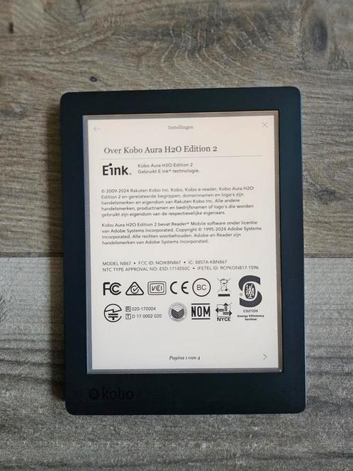 Nette Kobo Aura H2o edition 2 ereader, Computers en Software, E-readers, Gebruikt, 7 inch, 8 GB, Touchscreen, Waterbestendig, Wi-Fi