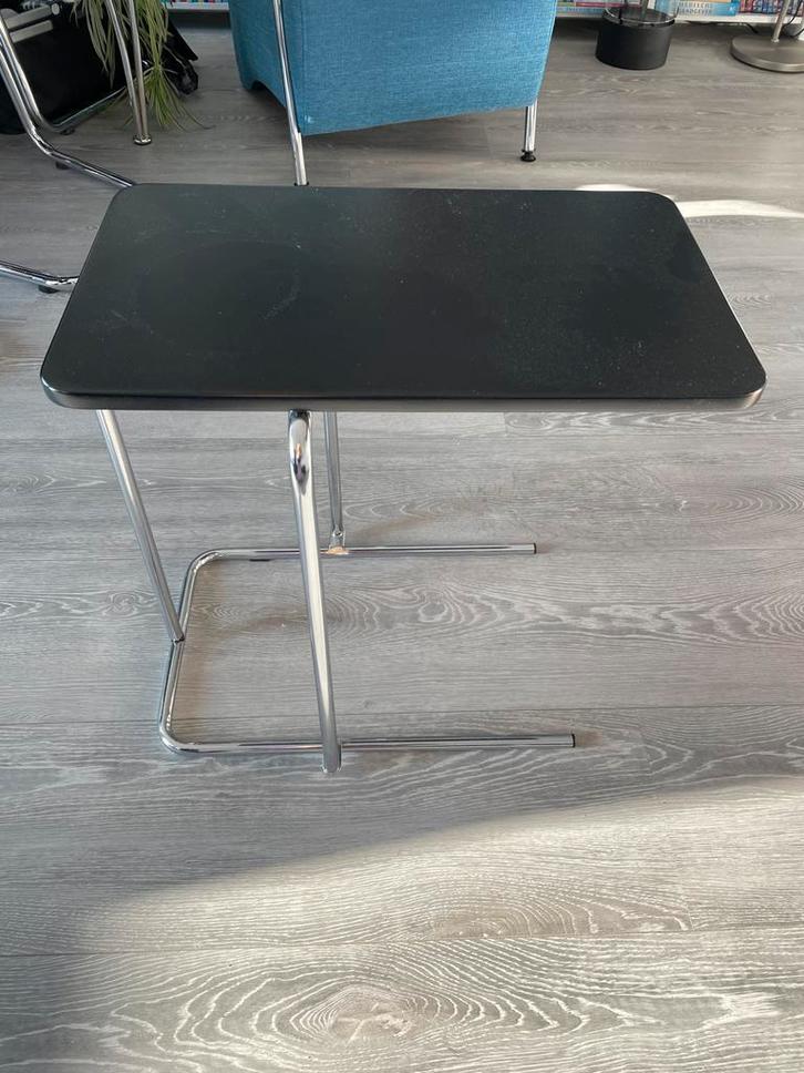 Zwart Bijzettafeltje Chroom, Huis en Inrichting, Tafels | Bijzettafels, Gebruikt, Rechthoekig, 45 tot 60 cm, 55 tot 75 cm, Metaal of Aluminium