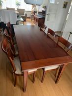 Mooie kersenhouten eettafel met 6 Stoelen, Ophalen, Gebruikt, 100 tot 150 cm, Vijf personen of meer