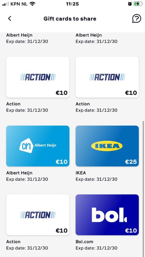 GRATIS KADOKAARTEN 10 tot 25 euro GRATIS, Tickets en Kaartjes, Kortingen en Cadeaubonnen, Eén persoon, Overige typen, Kortingsbon