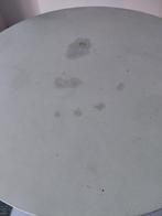 Ronde tafel met lichtgroen blad en zwarte poten, Ophalen, Kunststof, Gebruikt, 100 tot 150 cm