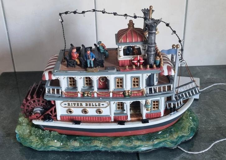 Lemax Kerstdorp Boot met Figuren, Diversen, Kerst, Gebruikt, Ophalen of Verzenden