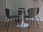 Eetkamerset met 4 groene teddy stoelen, Huis en Inrichting, Ophalen, Gebruikt, Modern, Minder dan 4 stoelen