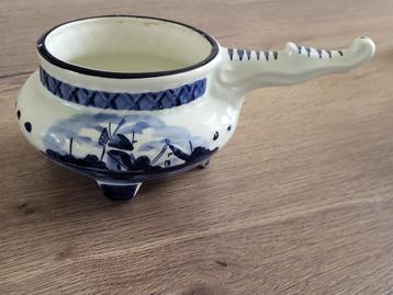 Vintage steelpan van Delfts Blauw keramiek beschikbaar voor biedingen