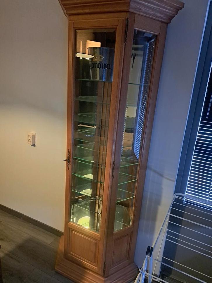 Vitrinnekast met dimbare ledverlichting+afstandbediening, Huis en Inrichting, Kasten | Vitrinekasten, Zo goed als nieuw, 150 tot 200 cm