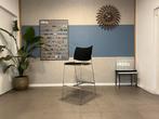 Casala | Curvy Barkruk | Zwarte stof met chrome frame | 4x, Gebruikt, -, 60 tot 90 cm, Ophalen of Verzenden