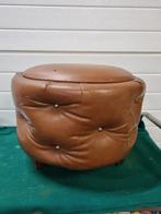 poef bruin leer met deksel, Ophalen of Verzenden, 'T Olde Gre-j, Info@toldegrej.nl, Endepoelstraat 20f Didam