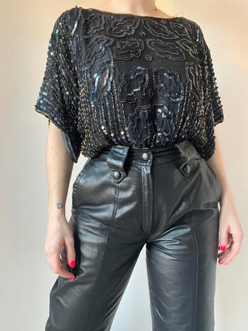 Lange vintage pailletten top,M/L.Glitter party boho bohemian beschikbaar voor biedingen