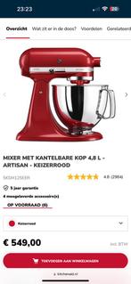 Kitchenaid  mixer rood, Witgoed en Apparatuur, Keukenmixers, Ophalen of Verzenden, Zo goed als nieuw, 3 snelheden of meer, 4 liter of meer