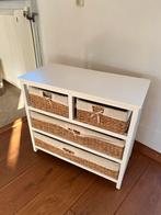 Te Koop : Ladekastje Rieten Manden 4 Laden Riet Hout, Ophalen, Gebruikt, Overige materialen, 50 tot 100 cm