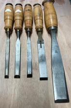 Set van 5 Hakbeitels Kantbeitels, Doe-het-zelf en Verbouw, Gereedschap | Handgereedschap, Ophalen of Verzenden, Gebruikt