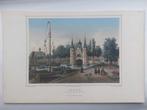 136 / Waterpoort te Sneek. Gekleurde staalgravure uit 1860, Antiek en Kunst, Ophalen of Verzenden