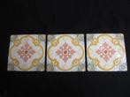 3 antieke tegels villroy en boch mettlach 14,5x14,5, Antiek en Kunst, Antiek | Wandborden en Tegels, Ophalen of Verzenden