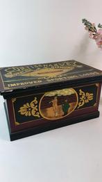 Brocante houten doos, kist met deksel, Curtis & Harvey. S16, Antiek en Kunst, Ophalen of Verzenden