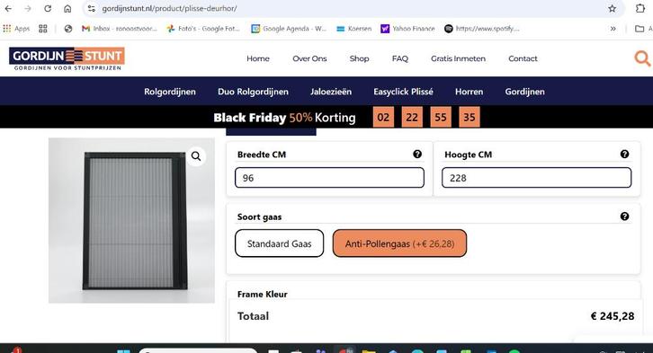 Nieuwe plisse hordeur, Doe-het-zelf en Verbouw, Deuren en Horren, Nieuw, Hordeur, 215 cm of meer, 80 tot 100 cm, Metaal, Ophalen