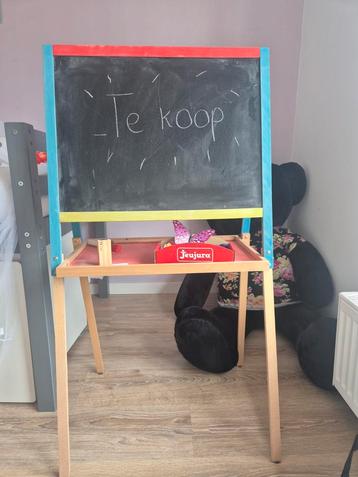 Schoolbord tweezijdig krijt/whiteboard magneetjes rol papier beschikbaar voor biedingen