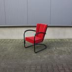Gispen 412S mat zwart frame | rode ribstof | Dutch Originals, Huis en Inrichting, Fauteuils, Ophalen, Gebruikt, Minder dan 75 cm