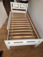 Peuterbed 160x70 met zijsteun, matras en dekbedovertrek, Ophalen, 70 tot 85 cm, 140 tot 160 cm, Zo goed als nieuw