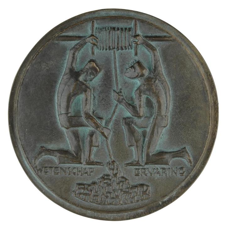 PENNING 1960 Jaap Gutterswijk : Normalisatie Instituut, Postzegels en Munten, Penningen en Medailles, Brons, Nederland, Verzenden