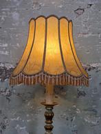 Vintage beige lampenkap met franjes, Ophalen, Gebruikt, 25 tot 50 cm, Beige