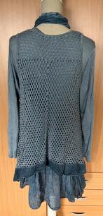 Twee delige tuniek met sjaal maat 46(v), Kleding | Dames, Blouses en Tunieken, Made in Italy, Blauw, Maat 46/48 (XL) of groter