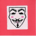 kaart met geborduurd masker van Vendetta (494), Ophalen of Verzenden, Nieuw, Overige thema's