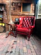 Dikke chesterfield Oorfauteuil in Oxblood rood, Huis en Inrichting, Fauteuils, Gebruikt, Chesterfield, Ophalen of Verzenden, 75 tot 100 cm