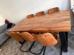 Zes persoons tafel van echt hout, Ophalen, 50 tot 100 cm, Rechthoekig, Nieuw