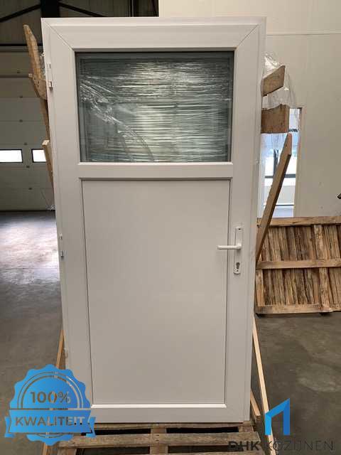1/3 GLAS KWALITEIT KUNSTSTOF DEUR MET KOZIJN 98x200, Doe-het-zelf en Verbouw, Deuren en Horren, Nieuw, Buitendeur, Minder dan 200 cm