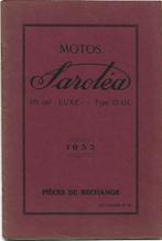 Sarolea 33 UL 175 cc pieces onderdelenboek 1933 (7062z) moto, Ophalen of Verzenden, Overige merken