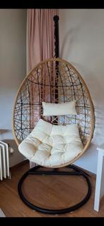 Hangstoel swing met standaard - naturel - ø104x200 cm - ZGAN, Huis en Inrichting, Stoelen, Wit, Ophalen of Verzenden, Zo goed als nieuw