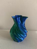 3D geprinte vaas - blauwgroene glans, Ophalen of Verzenden