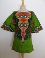 Batik/Afrika look groene mooie print tuniek! L, Verzenden, Maat 42/44 (L), Zo goed als nieuw, Lange mouw