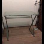 Gratis tafel/bureau, Huis en Inrichting, Tafels | Sidetables, Ophalen, Zo goed als nieuw, Rechthoekig, Glas