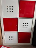 4x Ikea Kallax inzet met deur rood, Ophalen, Gebruikt