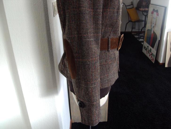 Bruin ruit jasje van Promiss  suède accenten maat 38/40, Kleding | Dames, Jasjes, Kostuums en Pakken, Zo goed als nieuw, Jasje